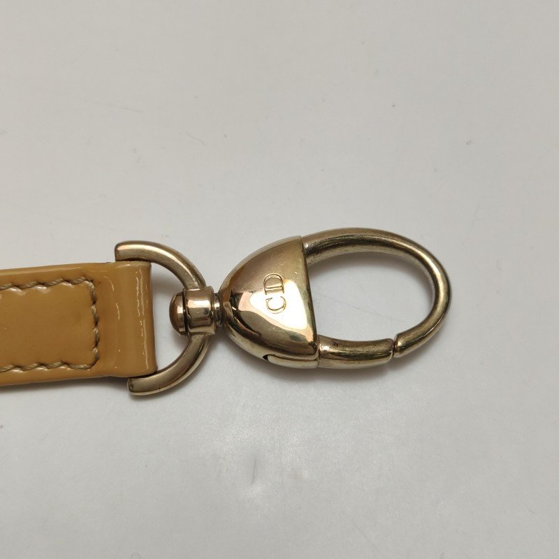 Dior Lady Dior戴妃包大號漆皮藤格紋字母Logo吊飾單肩包-13