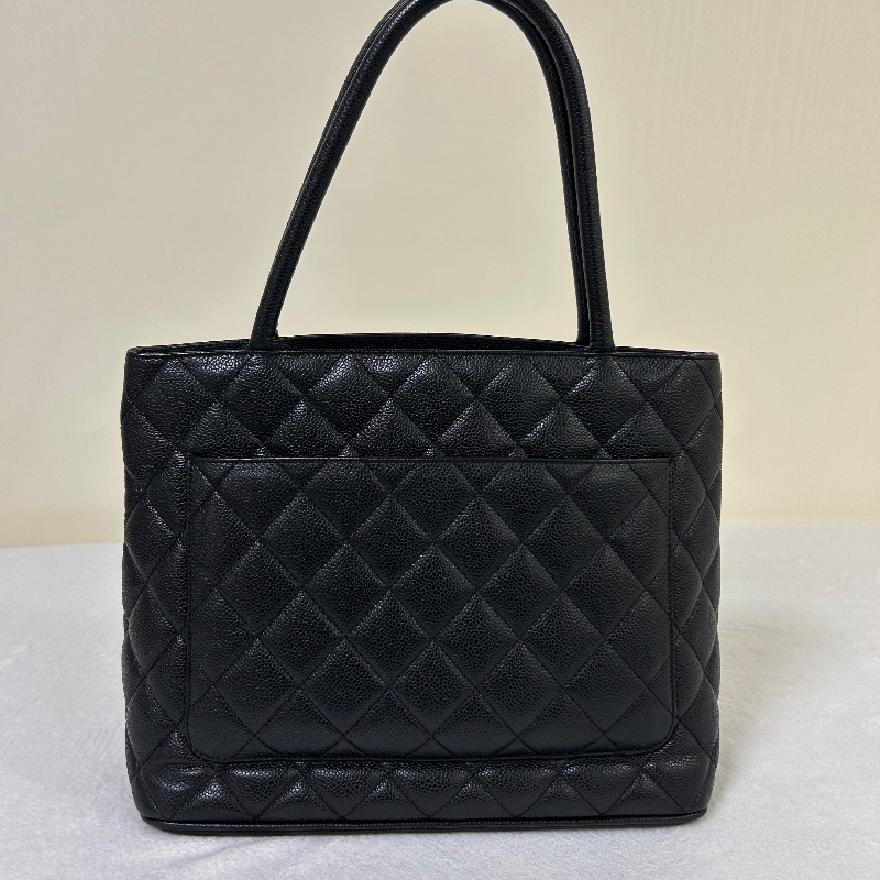 Chanel 黑金荔枝紋復古款式 托特包8開-8