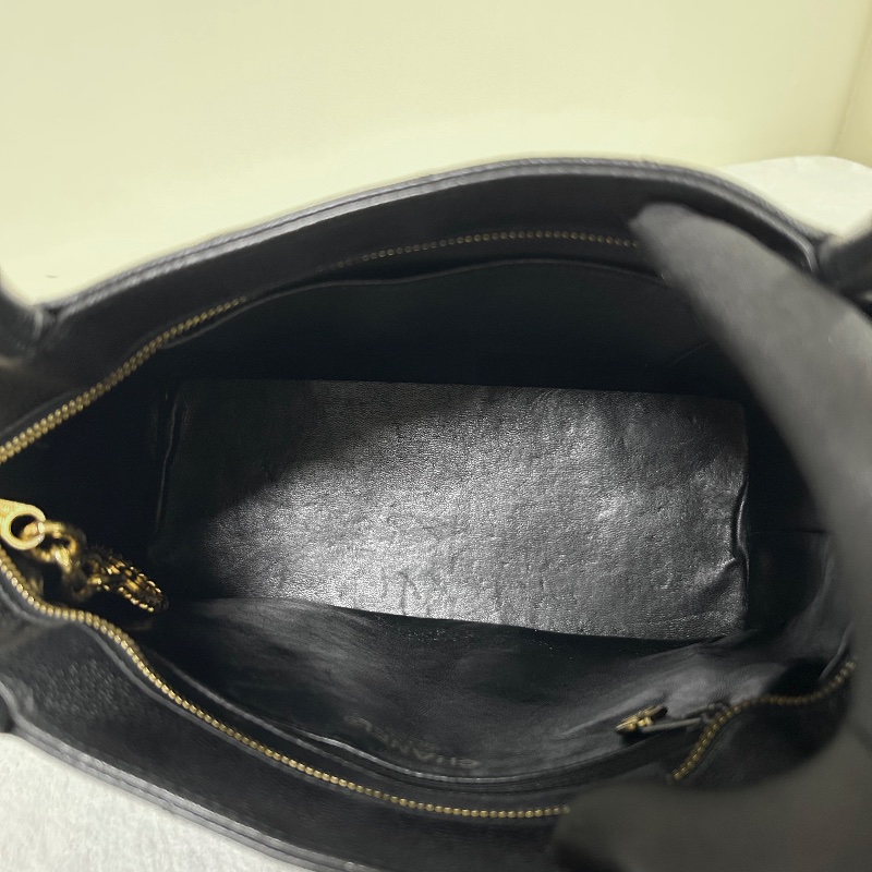 Chanel 黑金荔枝紋復古款式 托特包8開-17