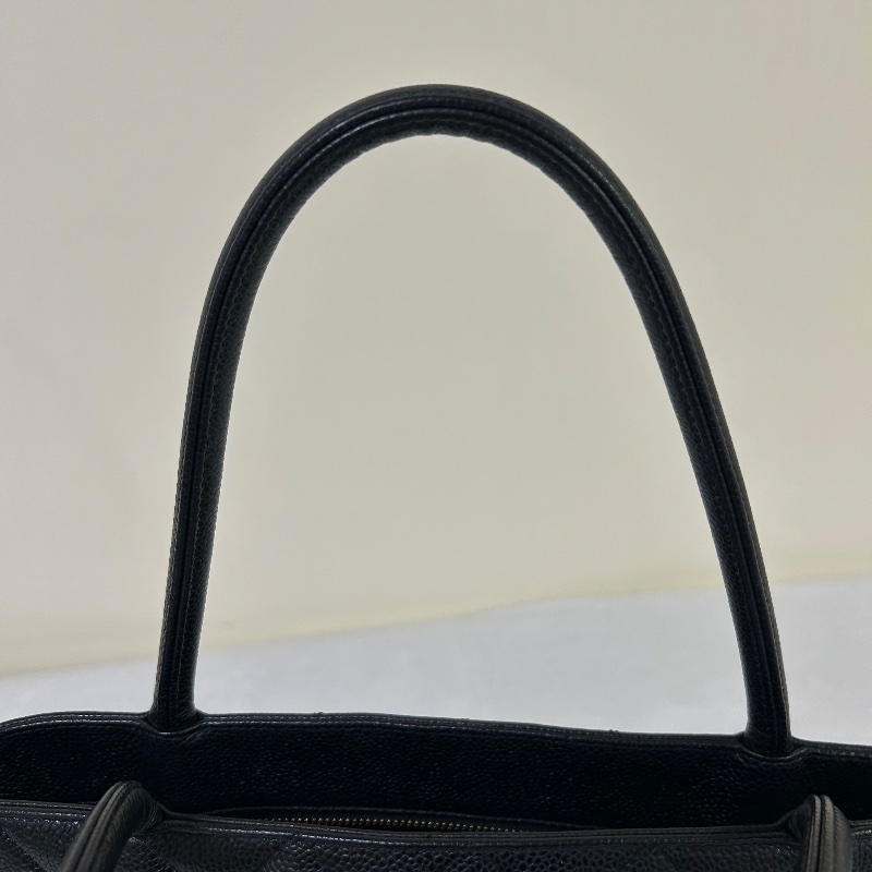 Chanel 黑金荔枝紋復古款式 托特包8開-24