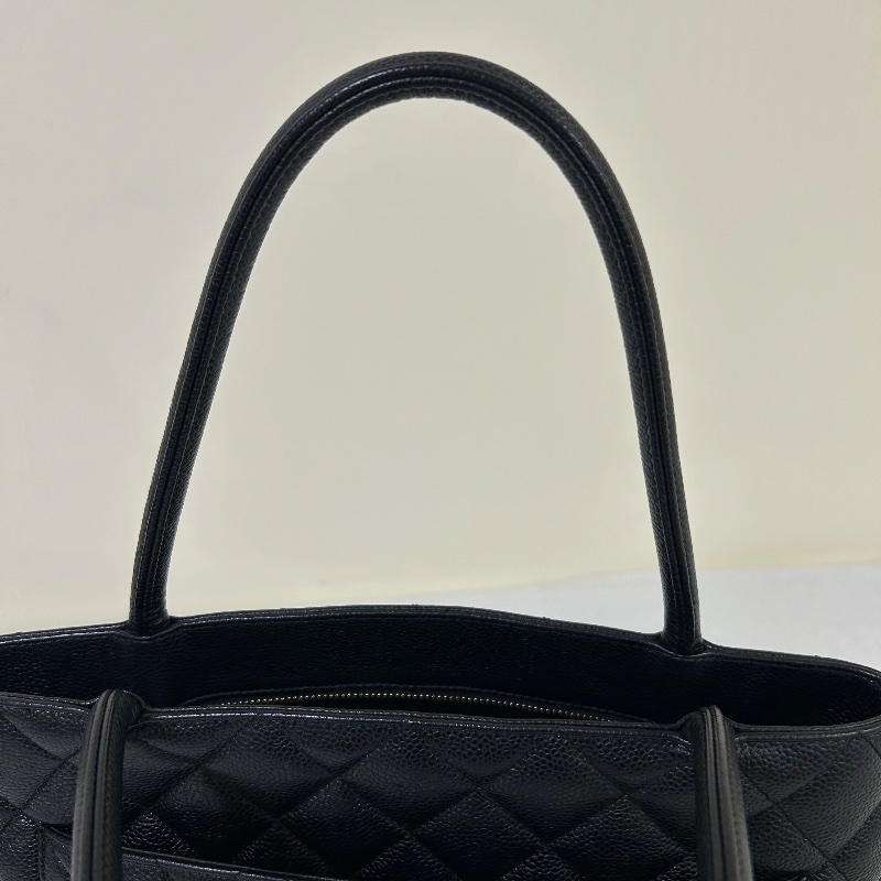 Chanel 黑金荔枝紋復古款式 托特包8開-25