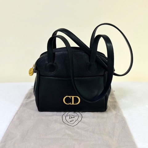Dior 復古 CD 標誌黑色托特包