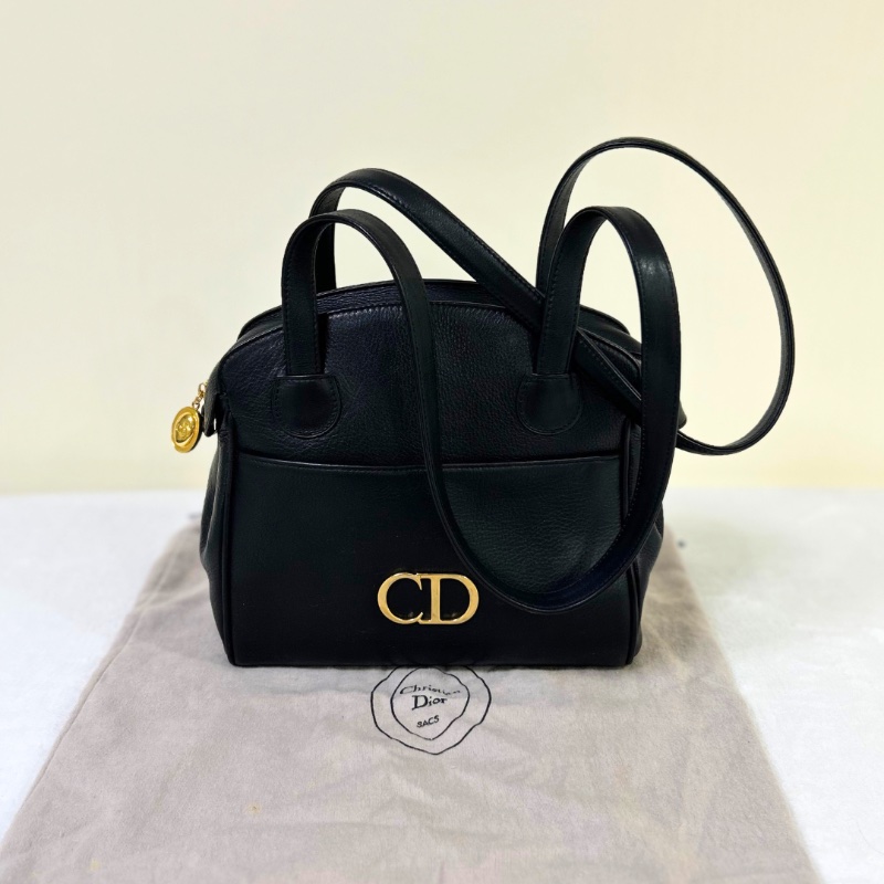 Dior 復古 CD 標誌黑色托特包-0
