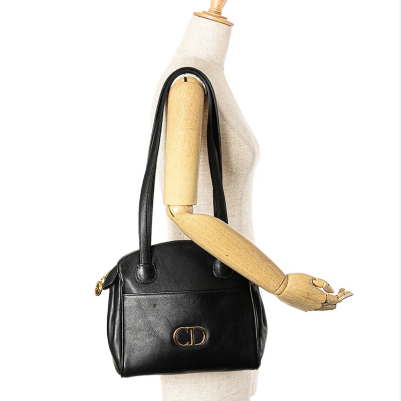 Dior 復古 CD 標誌黑色托特包-1