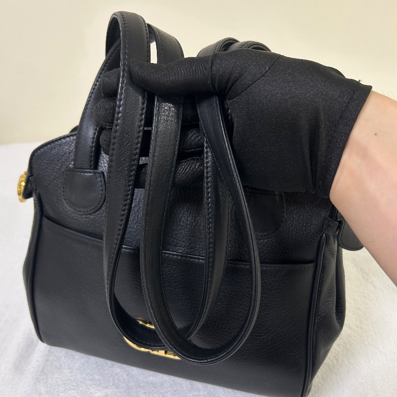 Dior 復古 CD 標誌黑色托特包-24