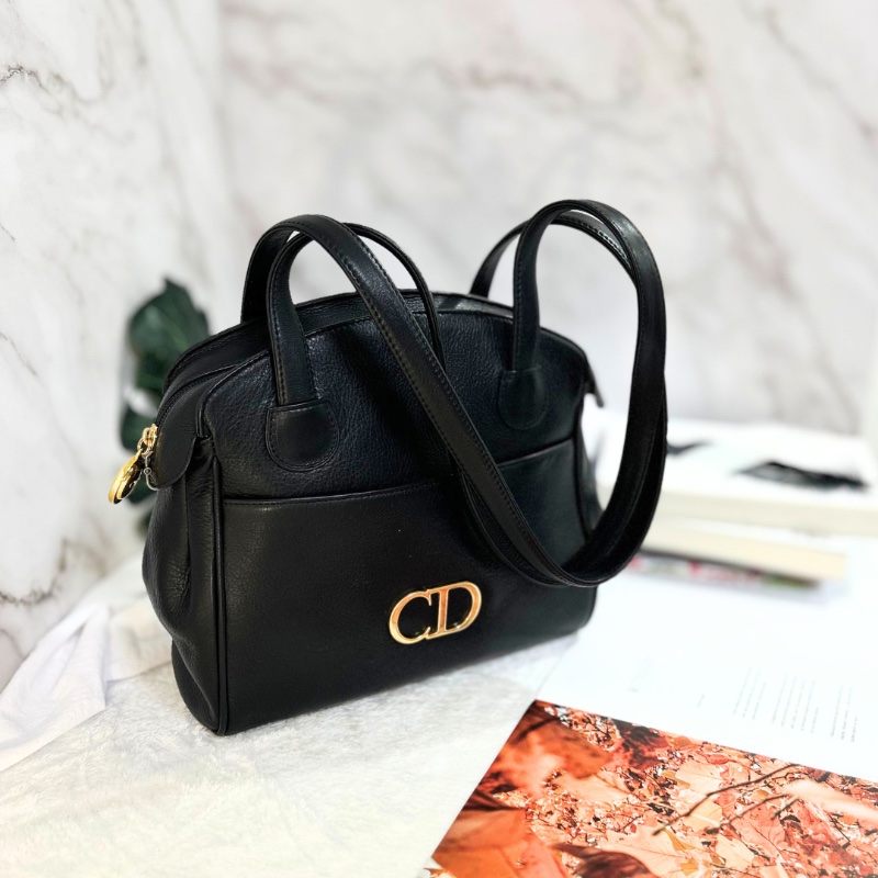 Dior 復古 CD 標誌黑色托特包-0
