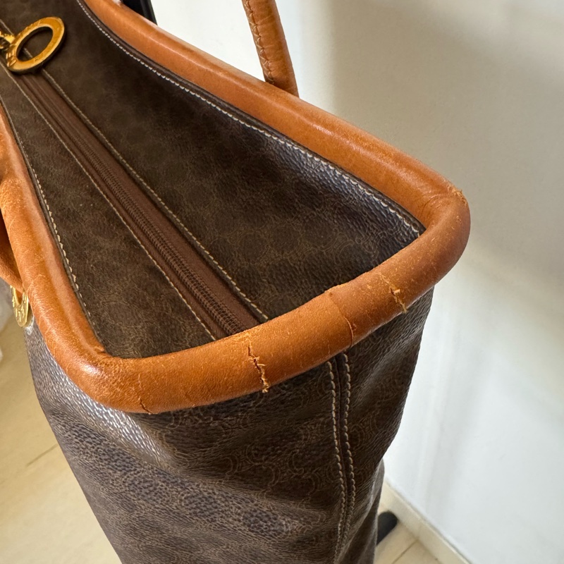 Celine Macadam Tote 老花包 筆電包 意大利製 真皮-11