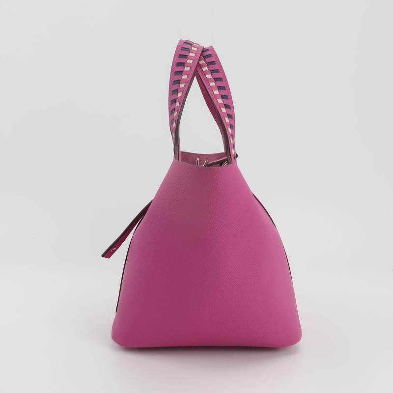 Hermes Picotin菜籃子包18編織手提包Epsom牛皮銀扣K5托斯卡C刻-2