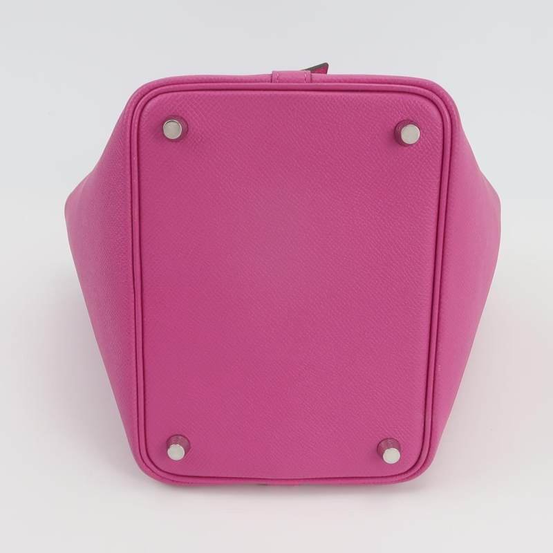 Hermes Picotin菜籃子包18編織手提包Epsom牛皮銀扣K5托斯卡C刻-5