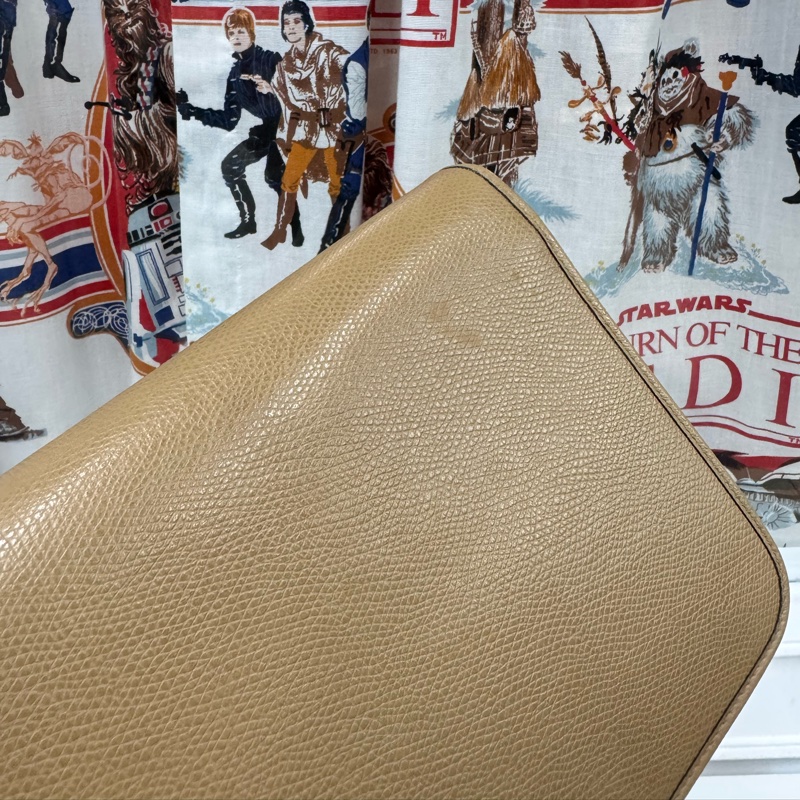 Christian Dior 迪奧 真皮兩用包 斜背包 腋下包 淺棕色 卡其色-13