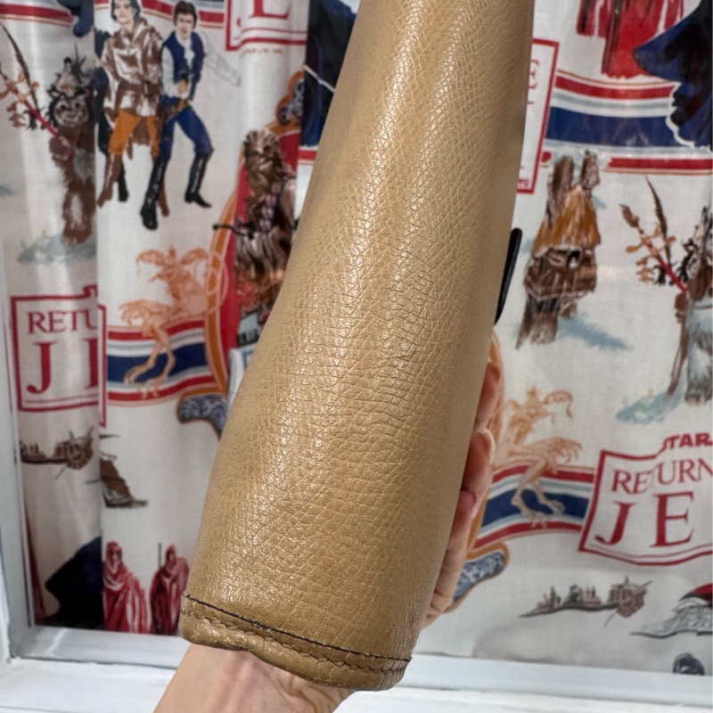 Christian Dior 迪奧 真皮兩用包 斜背包 腋下包 淺棕色 卡其色-14