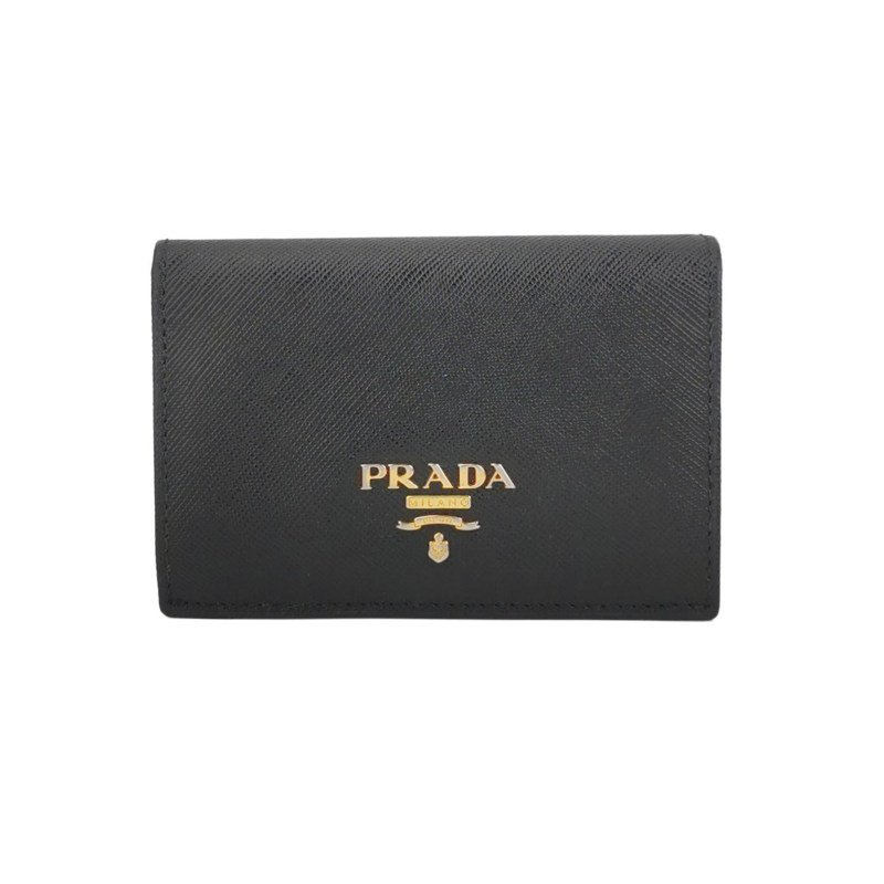 Prada牛皮純色字母Logo卡包-0