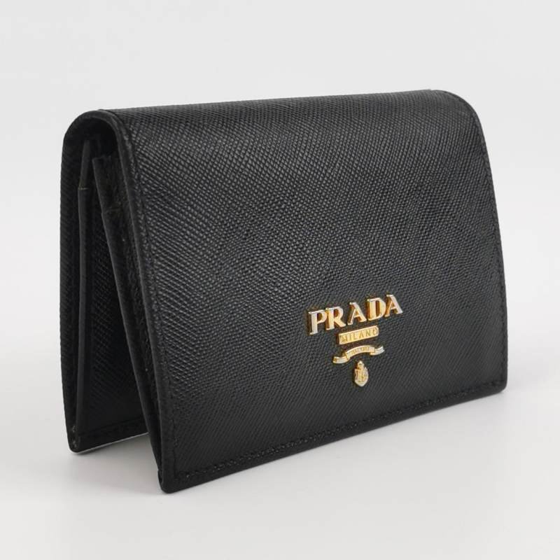 Prada牛皮純色字母Logo卡包-2