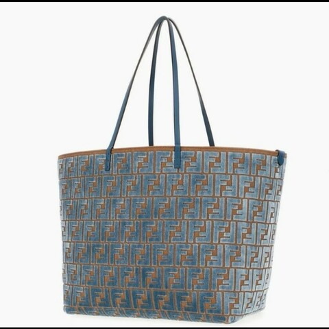 FENDI Roll 天鵝絨FF托特包 肩背包 Tote Bag 女款手袋