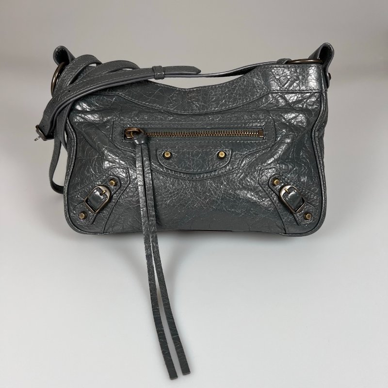 BALENCIAGA 242803 深灰機車包MINI-0