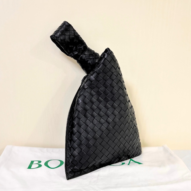 Bottega Veneta BV Twist 黑色編織扭結手提包-0