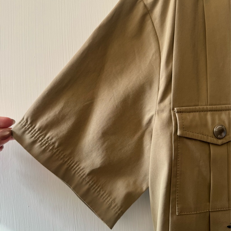 Dior卡其色拉鏈短袖洋裝-4