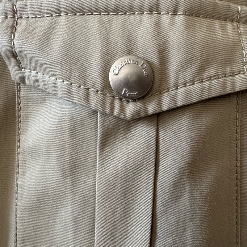 Dior卡其色拉鏈短袖洋裝-10