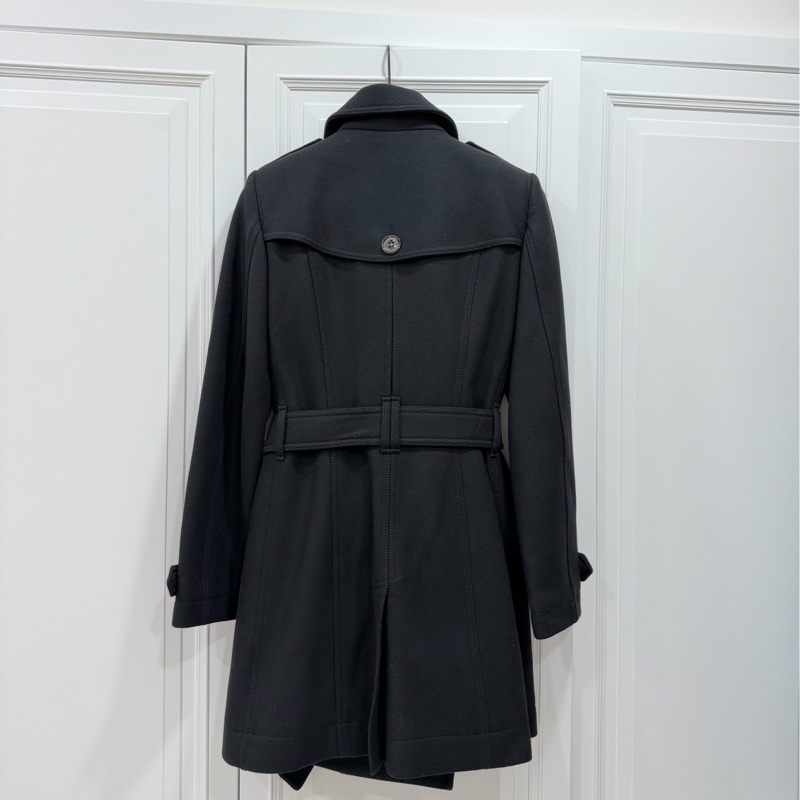 BURBERRY 經典 排釦 黑色 羊毛大衣 長大衣 風衣外套 大衣外套 大衣-9