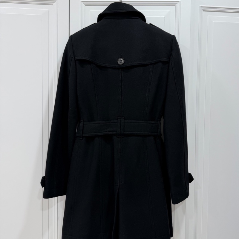BURBERRY 經典 排釦 黑色 羊毛大衣 長大衣 風衣外套 大衣外套 大衣-11