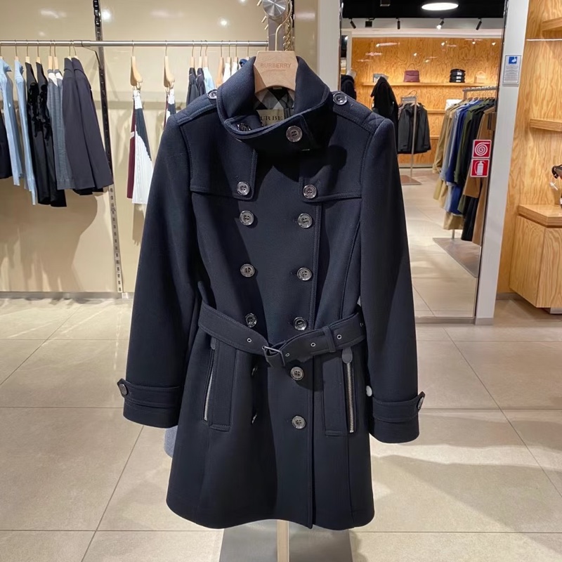 BURBERRY 經典 排釦 黑色 羊毛大衣 長大衣 風衣外套 大衣外套 大衣-17