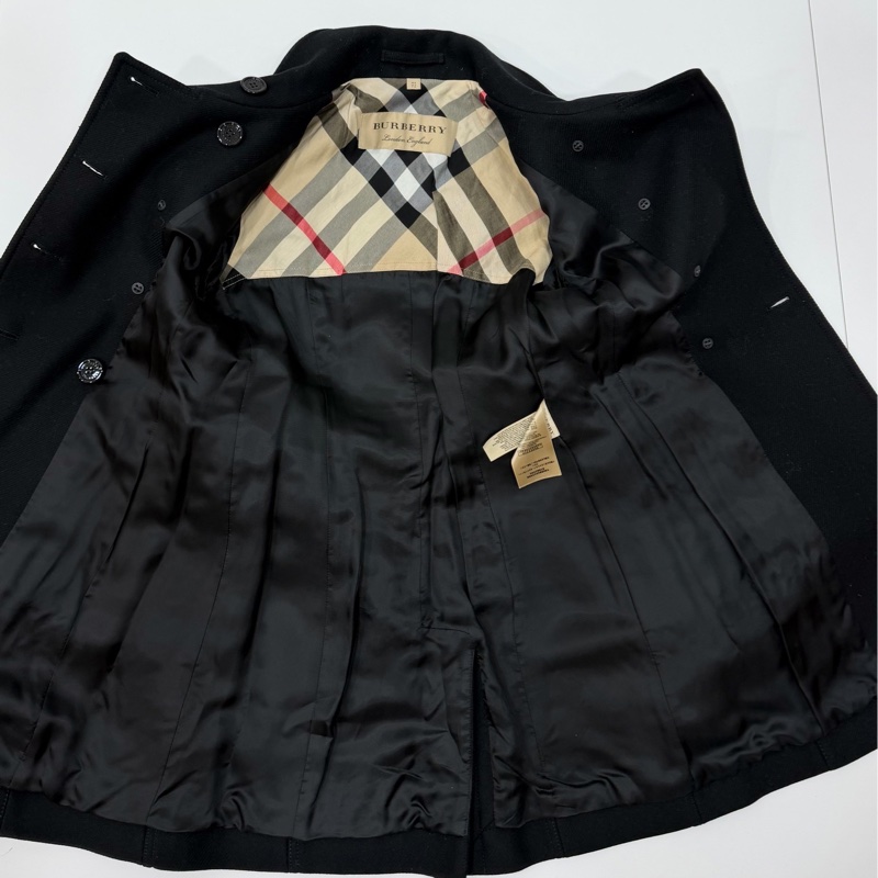 BURBERRY 經典 排釦 黑色 羊毛大衣 長大衣 風衣外套 大衣外套 大衣-18