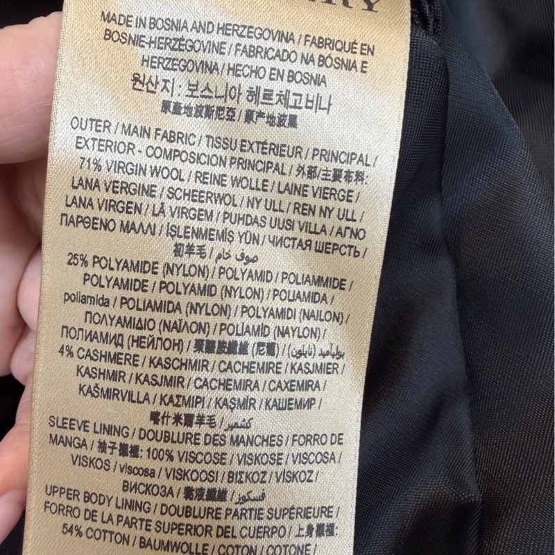 BURBERRY 經典 排釦 黑色 羊毛大衣 長大衣 風衣外套 大衣外套 大衣-21