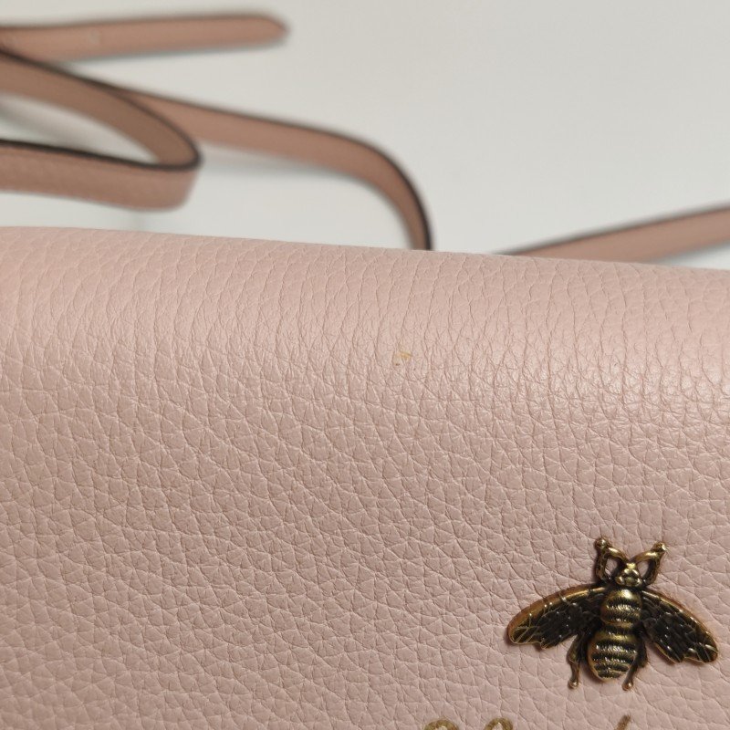 Gucci Animalier牛皮純色字母logo動物裝飾斜挎包單肩包-13