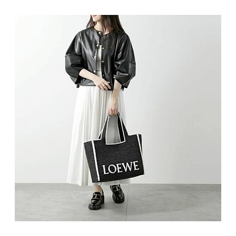 LOEWE 拉菲草字體手提袋(大)A685B60X01 1100-1