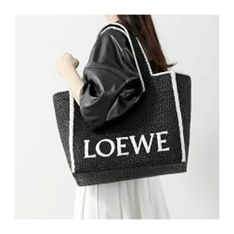 LOEWE 拉菲草字體手提袋(大)A685B60X01 1100-4