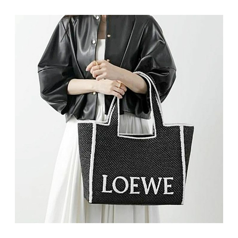 LOEWE 拉菲草字體手提袋(大)A685B60X01 1100-5