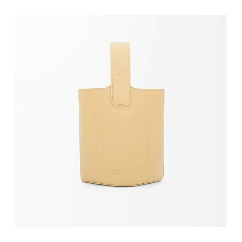 LOEWE 光滑小牛皮鵝卵石紋迷你水桶包 8752-12