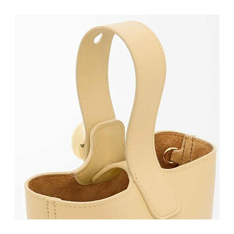 LOEWE 光滑小牛皮鵝卵石紋迷你水桶包 8752-17