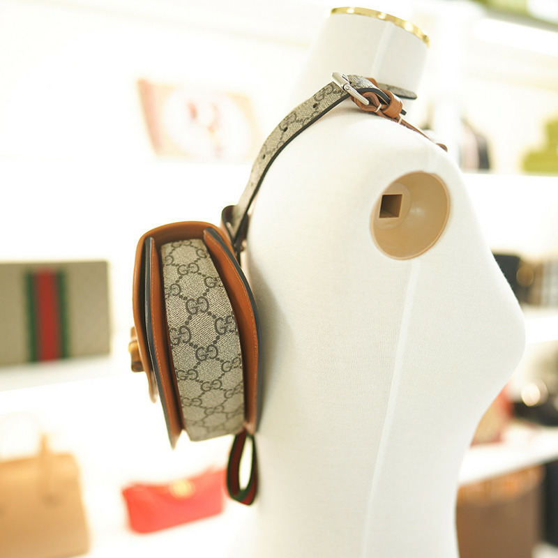 GUCCI UIQEN 8288 竹編腰包 681137 米色帆布-2