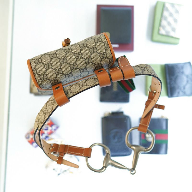 GUCCI UIQEN 8288 竹編腰包 681137 米色帆布-6