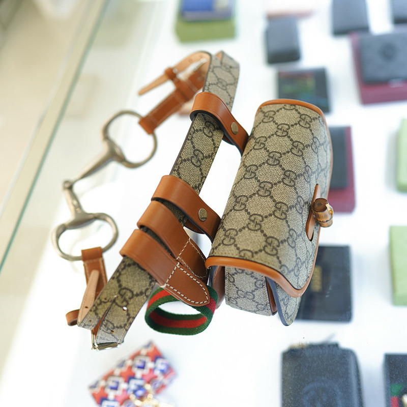 GUCCI UIQEN 8288 竹編腰包 681137 米色帆布-8