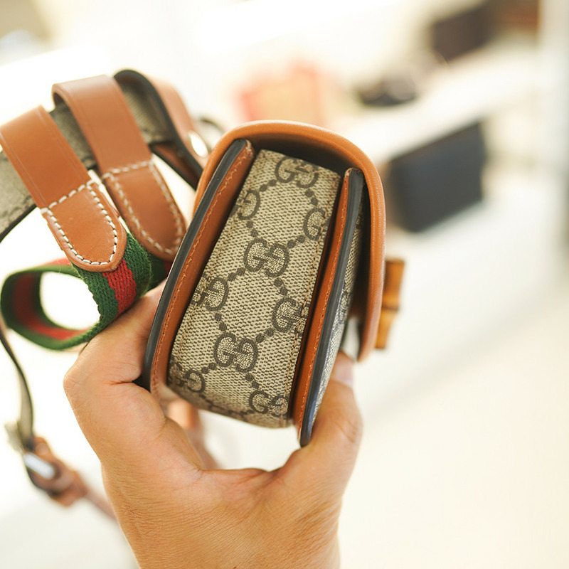 GUCCI UIQEN 8288 竹編腰包 681137 米色帆布-12