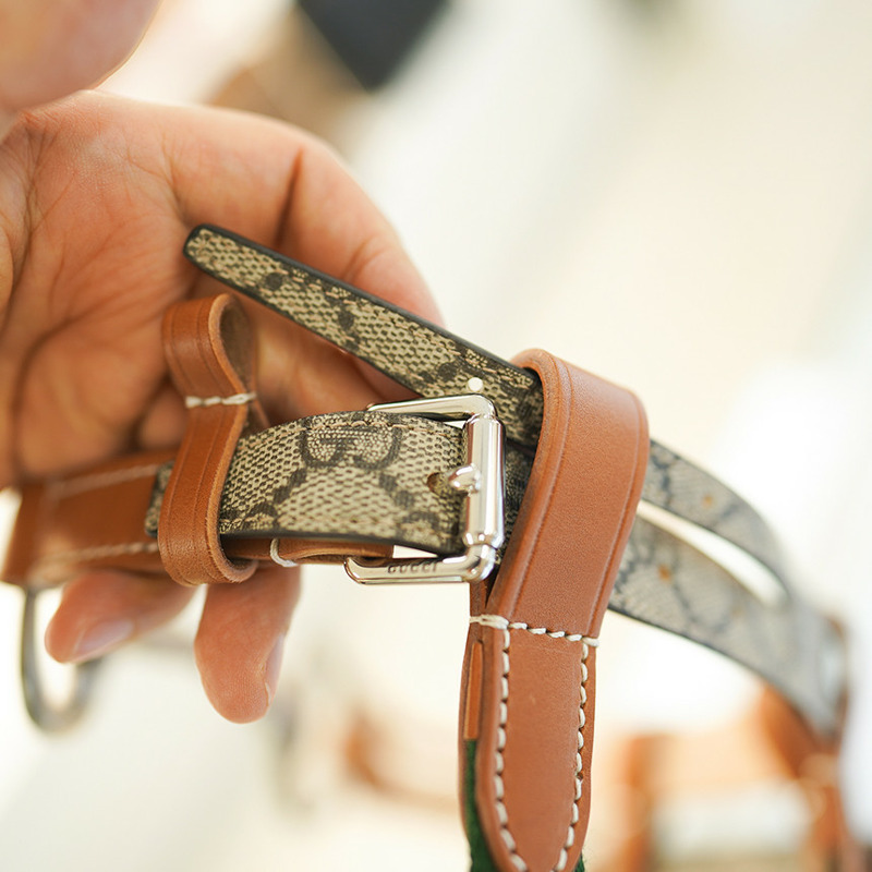 GUCCI UIQEN 8288 竹編腰包 681137 米色帆布-14