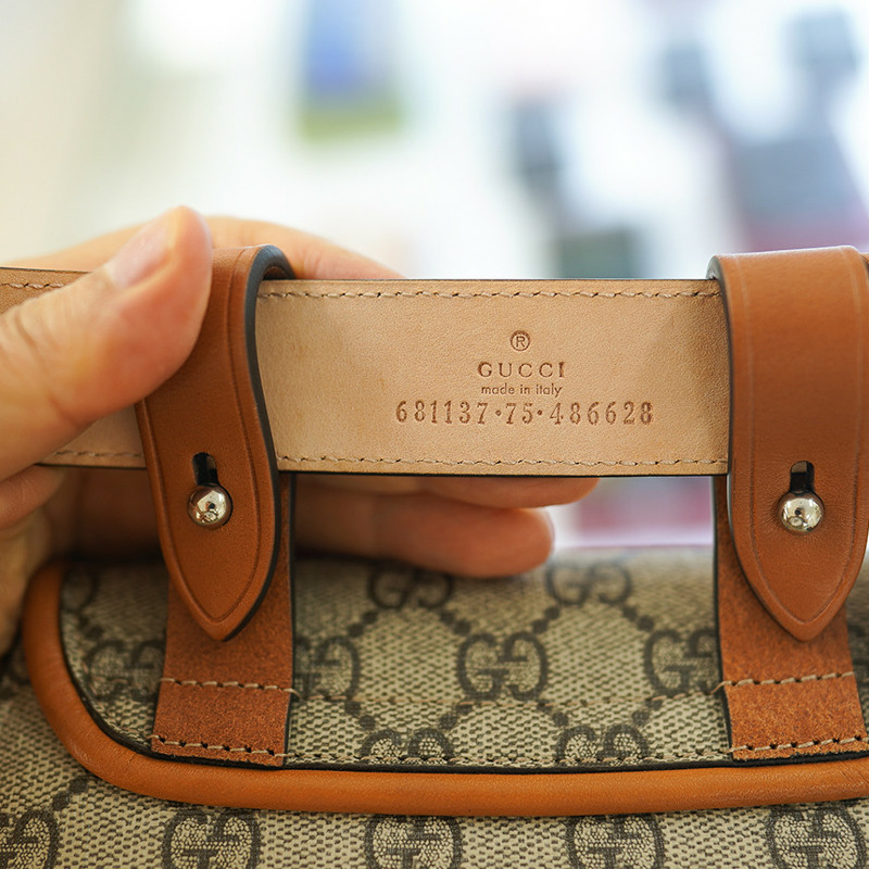 GUCCI UIQEN 8288 竹編腰包 681137 米色帆布-16