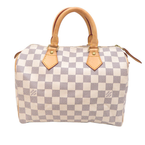 路易威登 Speedy 35 女士手提包 N41534（已停產）Damier Azur 白色