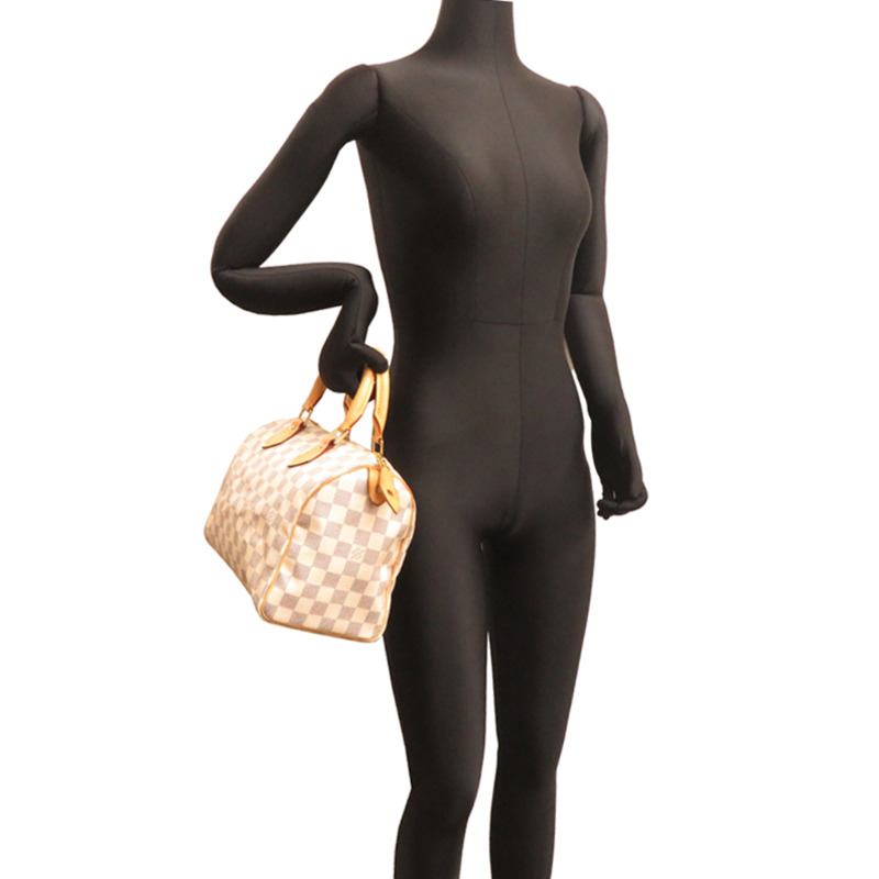 路易威登 Speedy 35 女士手提包 N41534（已停產）Damier Azur 白色-7