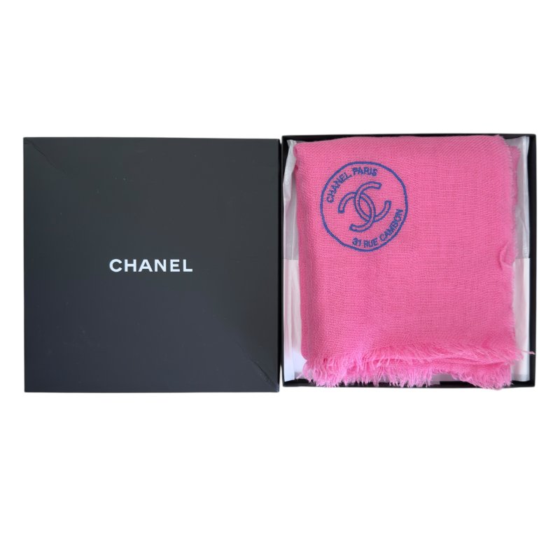CHANEL CC 羊絨 圍巾-7
