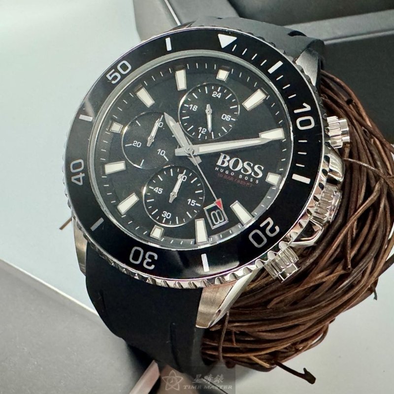 BOSS手錶,編號HB1513912,46mm黑錶殼,深黑色錶帶款-11