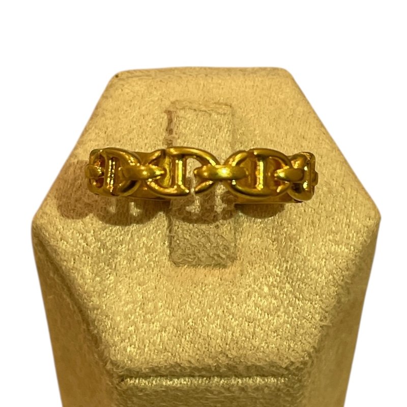 CHRISTIAN DIOR 迪奧 LOGO 戒指 合金 L碼 金色-3