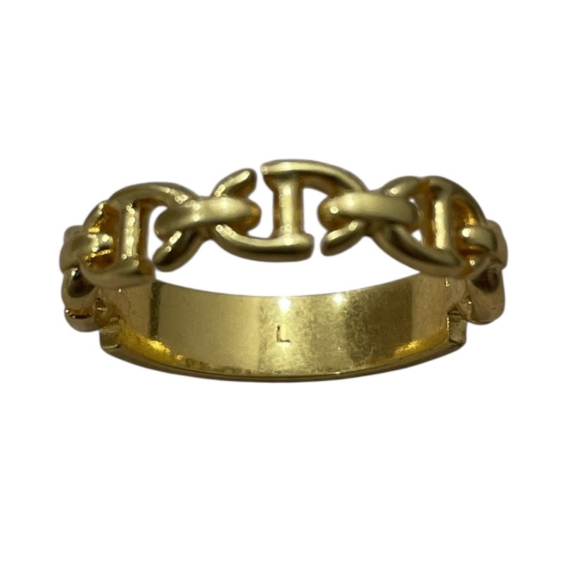 CHRISTIAN DIOR 迪奧 LOGO 戒指 合金 L碼 金色-4