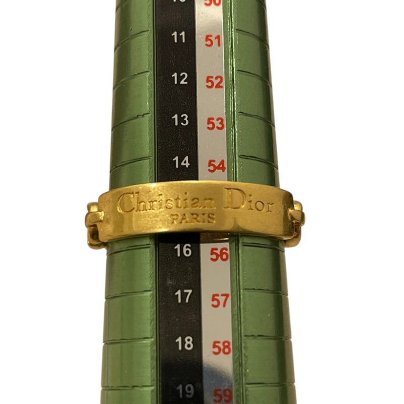 CHRISTIAN DIOR 迪奧 LOGO 戒指 合金 L碼 金色-6