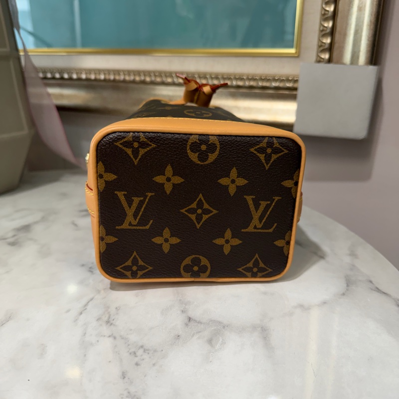 LV 原花Nano Noe金釦束口手提肩斜背水桶包M81266-4