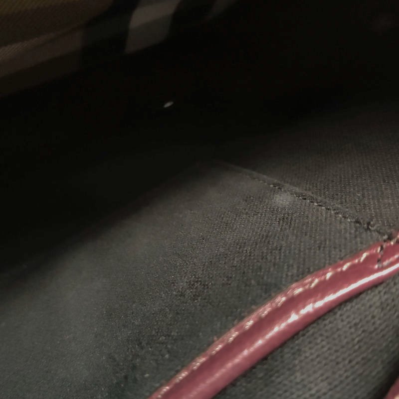 Burberry牛皮帆布拼色格紋字母Logo單肩包-9