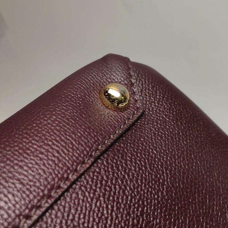 Burberry牛皮帆布拼色格紋字母Logo單肩包-15