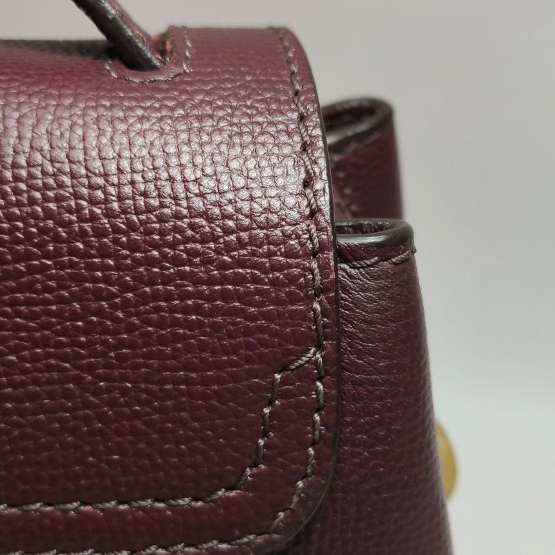 Burberry牛皮帆布拼色格紋字母Logo單肩包-17